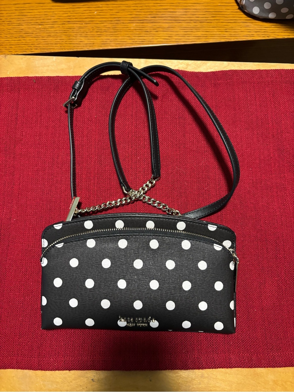 kate spade Black and White Polka Dot Crossbody with COA